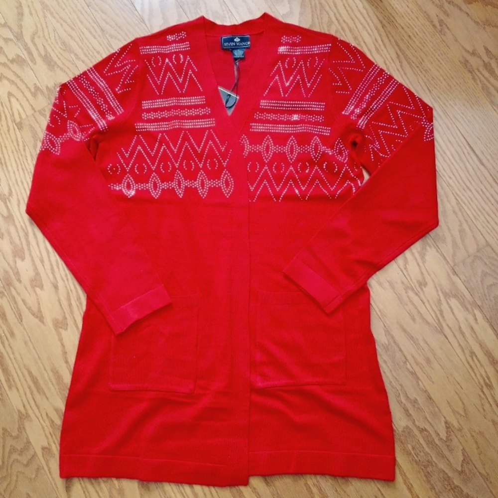 Seven Manor sequin embellished cardigan sweater size L
